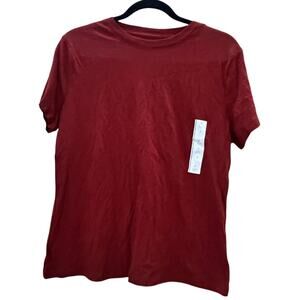 A New Day Women’s Red Basic Crewneck T-Shirt Size M Modal Cotton Blend‎ NWT